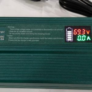 Battery Charger 60v Liepo4 69.35v 1-8A Current Auto Adjustable Aluminium Casing LCD Display Amp Voltage Percentage 19s cells