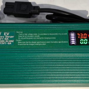 Battery Charger 60v Lifepo4 73v 1-8A Current Auto Adjustable Aluminium Casing lcd Display Amp voltage Battery percentage